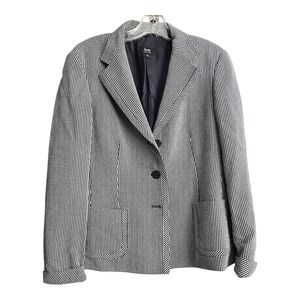 Zanella Black and White Blazer Tailored Suit Jacket, Size 10